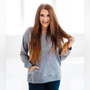 NWT Ces Femme Ribbed Knit Hoodie in Gray size S